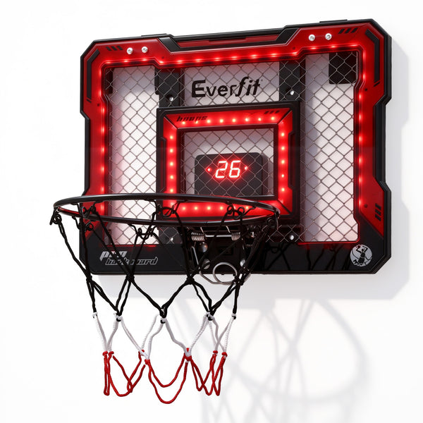 Mini Over Door LED Basketball Hoop for Kids - 40x30cm