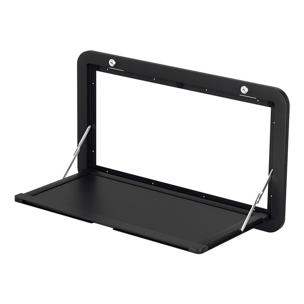 Black Folding Caravan Table with Secure Locking Mechanism