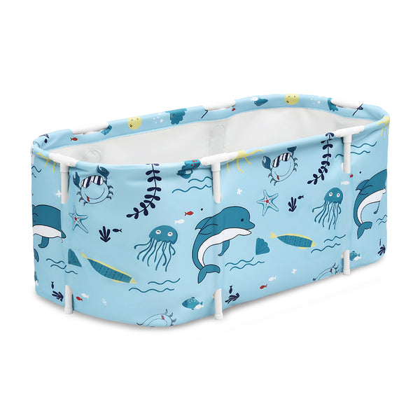 Blue Foldable PVC Bathtub with Comfortable Inflatable Cushion