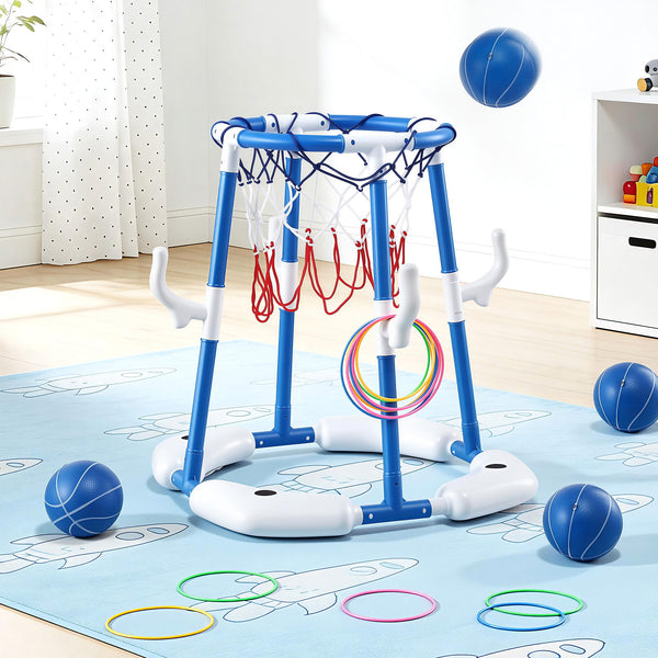 Sports Pool Basketball Hoop with 4 Balls - Blue