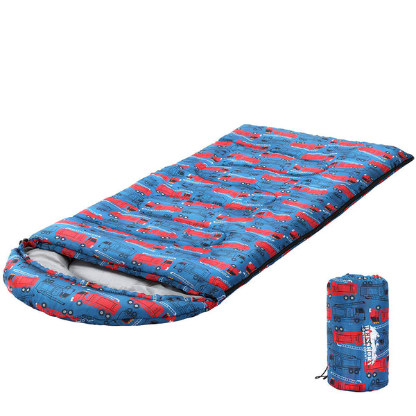 Blue Kids Thermal Sleeping Bag for Camping Hiking and Outdoors