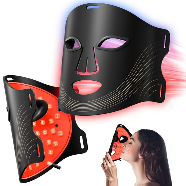 7 Colors LED Facial Mask for Wrinkle Remove & Anti Aging (Black)