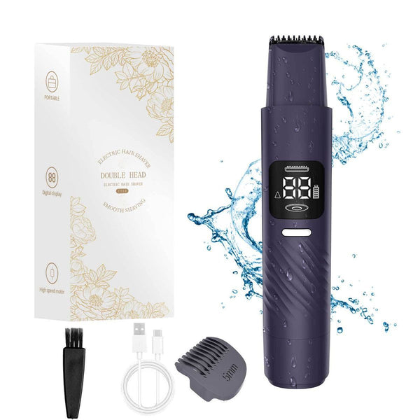2-in-1 Portable Hair Trimmer & Shaver (Blue-18cm)
