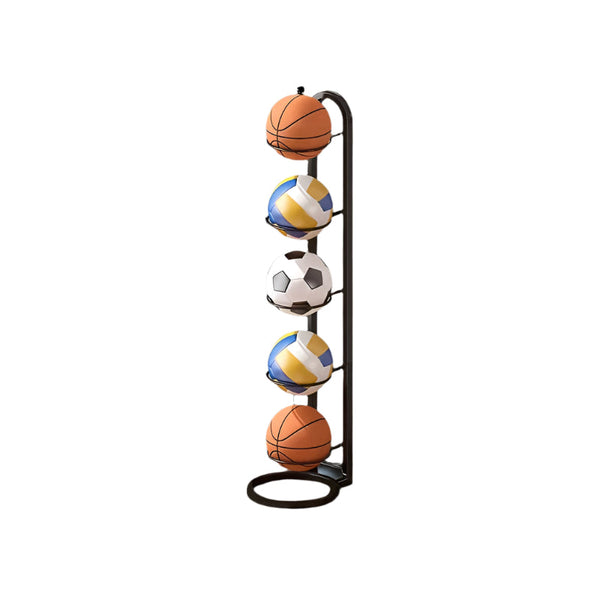 5-Tier Metal Sports Ball Rack Organizer Stand