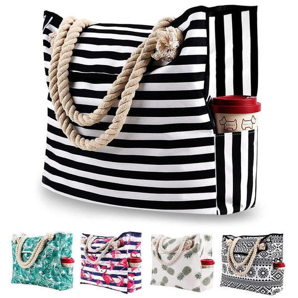 Large Beach Picnic Bag, Black