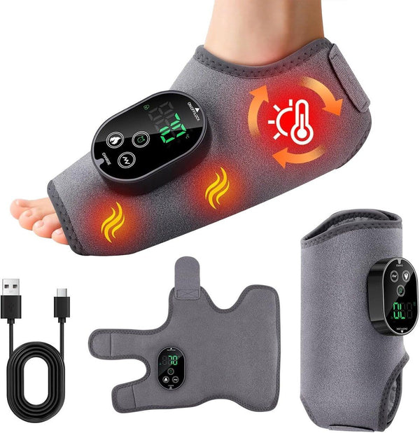 Foot Massager with Heat and Vibration Cordless (Grey)