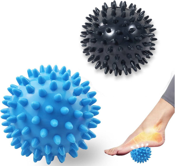 Massage Balls - (Pack of 3) For massaging muscles (Blue/Black 7.5 cm)