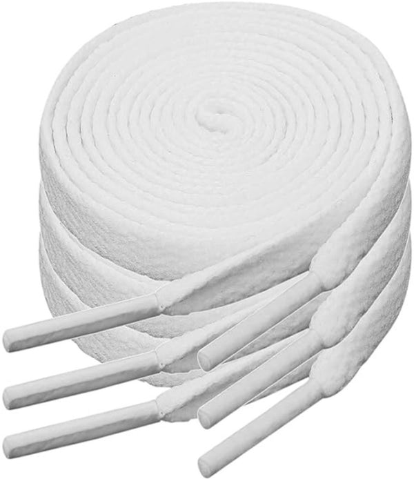 3 Pairs 120cm White Flat Laces for Sports Shoes Etc.