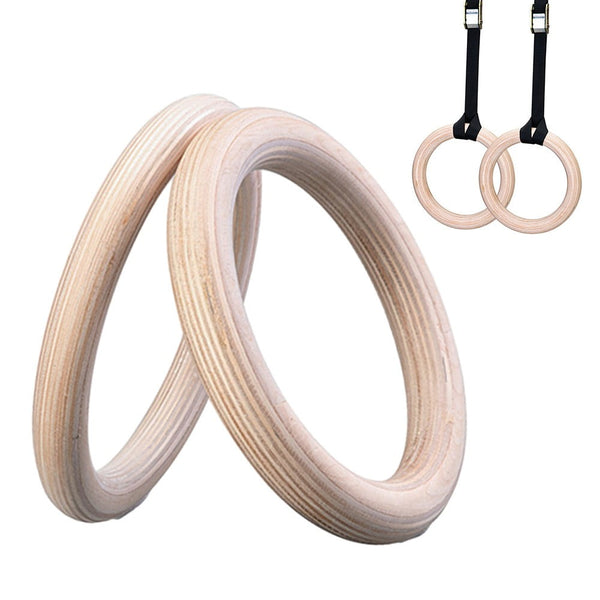 Wooden Gymnastics Rings Perfect For Strength And Conditioning Training 25Mm 19Cm 28Mm 15Cm