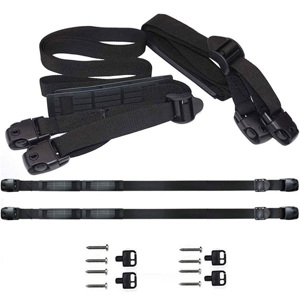 2 Pcs Heavy Duty Adjustable Length Wind-locking Straps Hot Tub Cover - Black