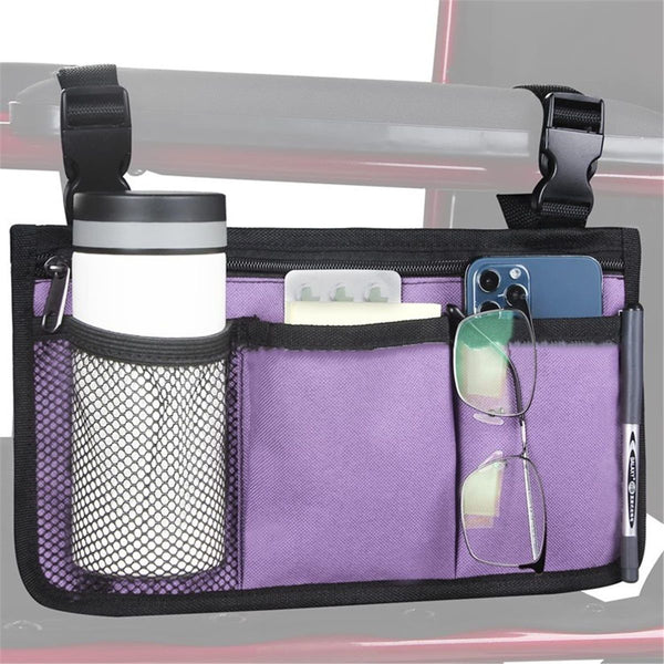 Wheelchair Side Bag, Armrest Storage Pouch (Purple)