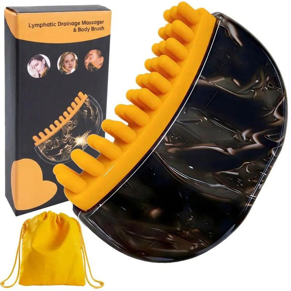 Dual-Sided Lymphatic Massage Brush (Black)