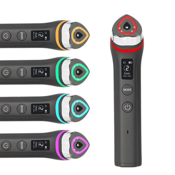 LED Microcurrent Five-Colour Light Therapy Beauty Device (Black)