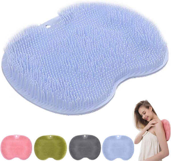 Silicone Massage Mat for Shower Back (Blue)