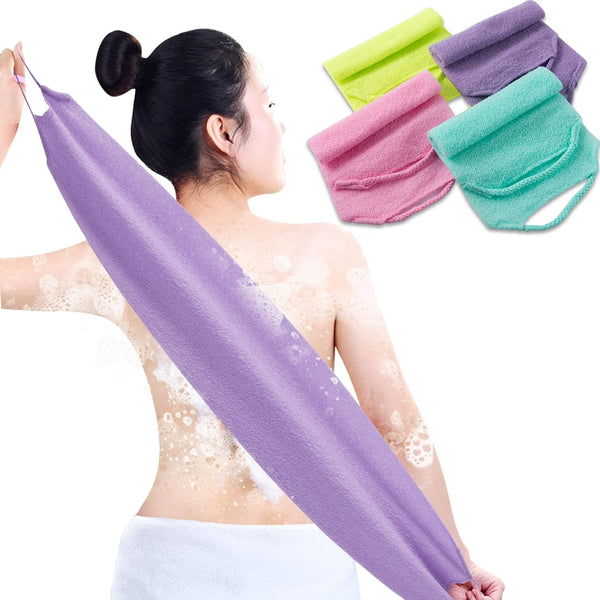 4 Pcs Exfoliating Back Scrubber with Handles for Women Men