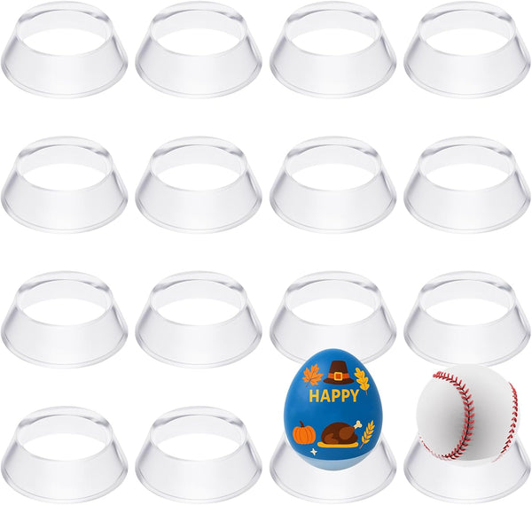 16 Pcs 1.34 Inch Clear Round Acrylic Ball Sphere Stand for Ball Collections