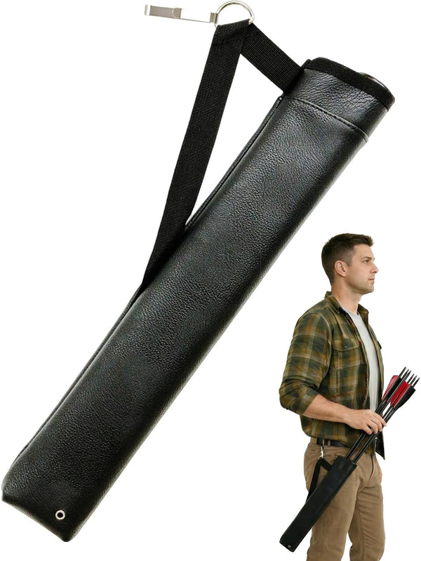 Lightweight Archery Arrow Quiver Hip Tube with 2-Tubes and Belt Clip