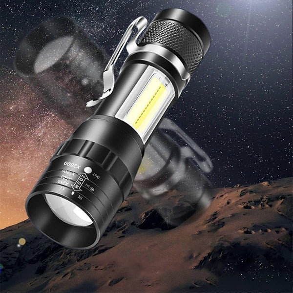 1000LM LED Flashlight Rechargeable Zoomable Torch with 4 Modes Super Bright Handheld Light