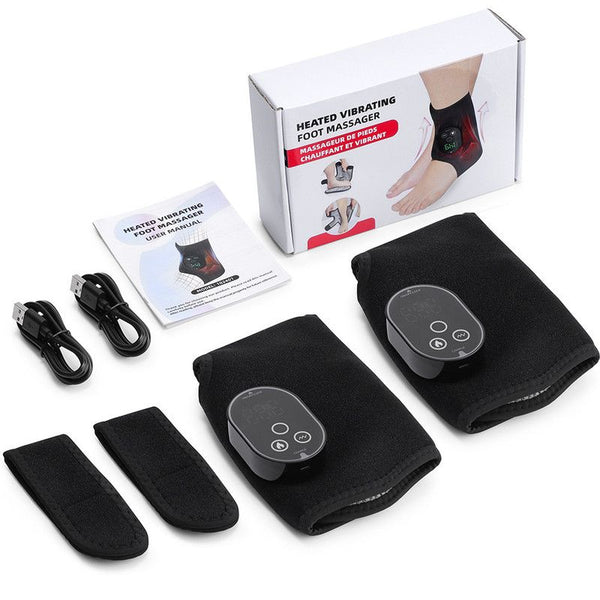2 Pack Wireless Heated Vibration Ankle Foot Massager Wrap