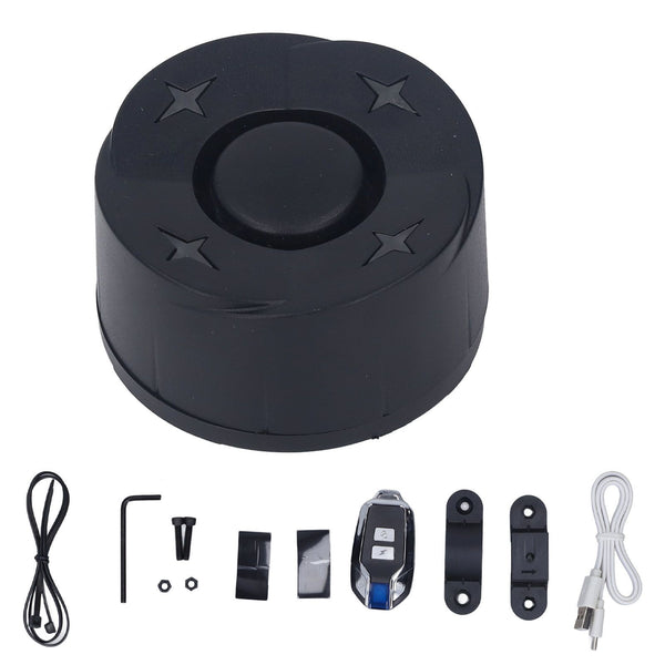 Wireless Anti-Theft Bicycle Alarm Rear Light - Black (Single Remote)