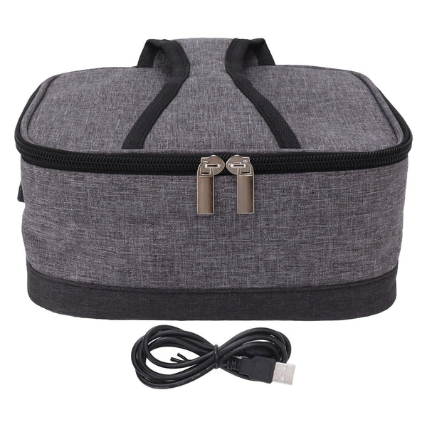 USB Heating Insulation Bag Portable Electric Heating Food Container Constant Temperature Heating Bag for Outdoor Light Gray