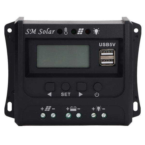 Solar Panel Controller 3 Stage PWM Charging Intelligent Microcontroller ABS Aluminum Plate 12V 24V Solar Charge Controller SEC10(10A)