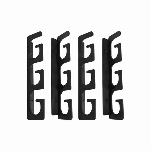6-Rod Wall Mount Fishing Rod Storage Rack - Black