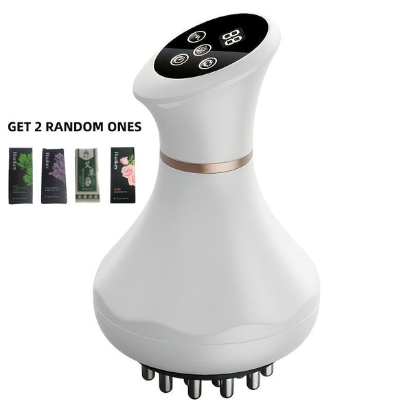 Portable Body Massager with 8 Massage Modes & Heating (White Gray)
