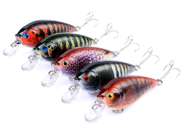 5x 7cm Popper Crank Bait Fishing Lure
