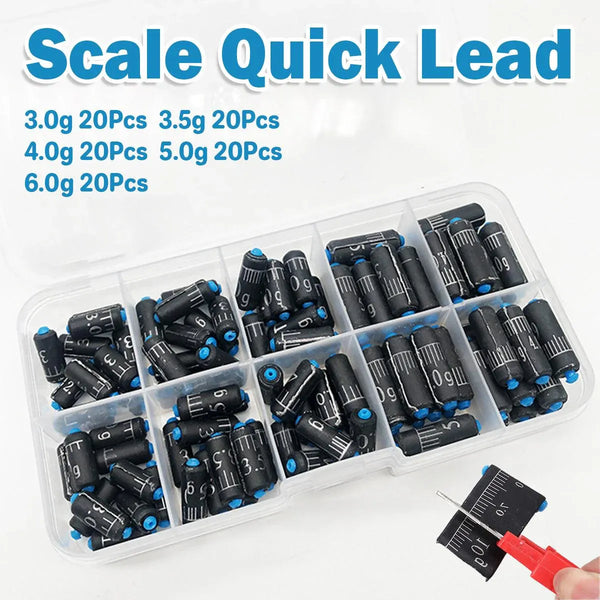 100pcs Fishing Lead Sinkers Quick Drop Weights Tackle Set