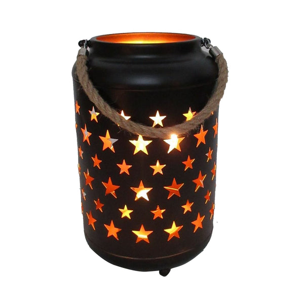 Metal LED Star Lantern with Rope Hanging Handle