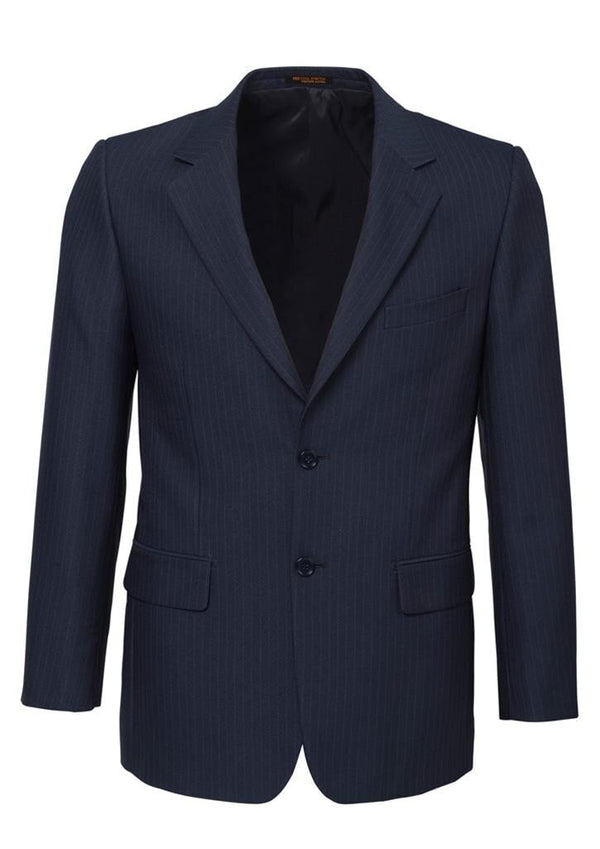 Mens Suit Jacket 2 Button Pinstripe Business Work Blazer Fully Lined - Navy - 117