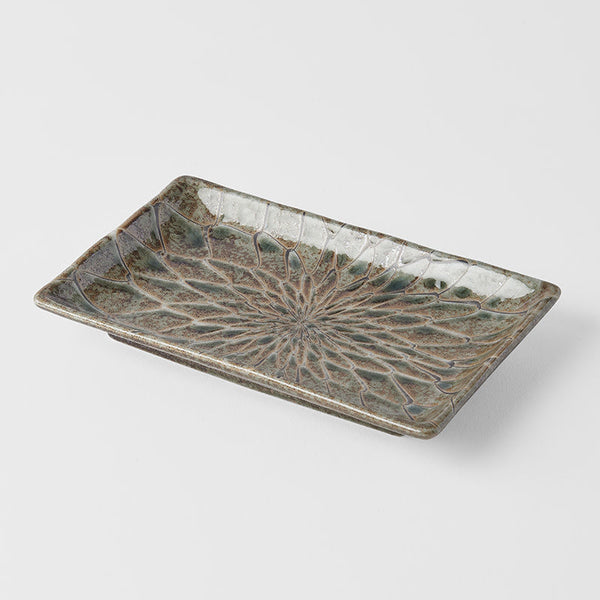 Forest Green Net Design Sushi Plate