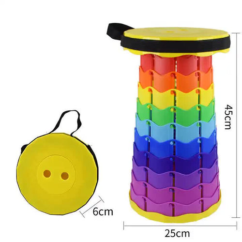 Rainbow Telescopic Folding Stool with Compact Adjustable Design