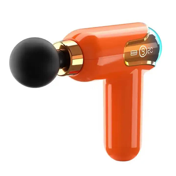 Orange Portable Massage Gun with 9 Speed Settings