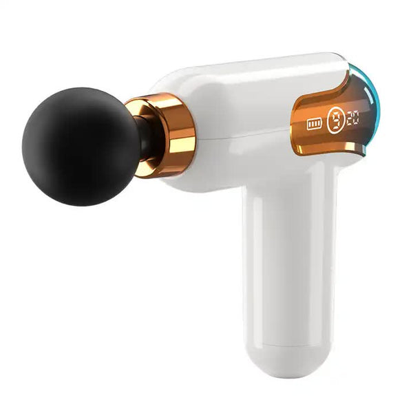 White Portable Massage Gun with 9 Speed Settings