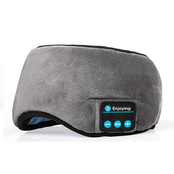 Grey Bluetooth Wireless Sleep Eye Mask with Built-In Speakers