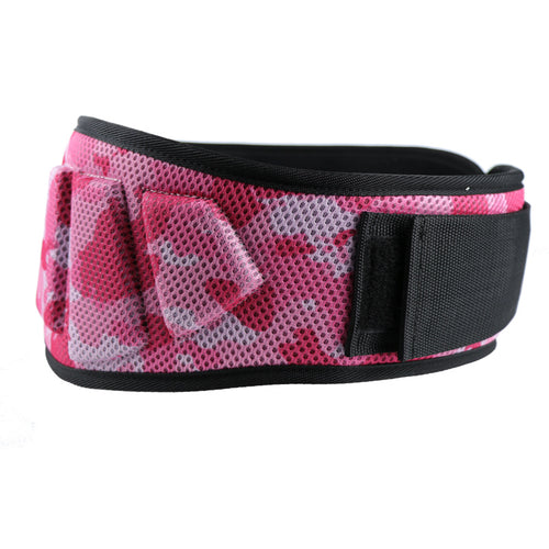 Size XS Pink Camouflage Camo Weightlifting Belt - EVA Nylon Gym Belt for Squats, Deadlifts & Lumbar Support