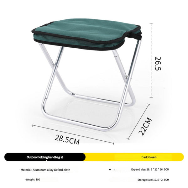 Dark Green Ultralight Folding Camping Chair for Outdoor Use