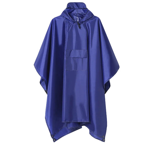 Blue Outdoor Camping Poncho for Rain and Ground Protection