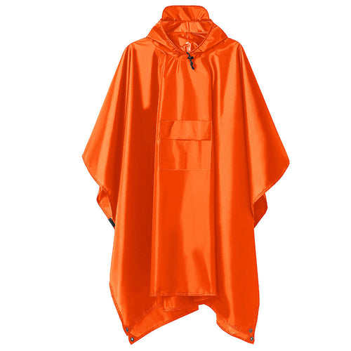 Orange Outdoor Camping Poncho for Rain and Ground Protection
