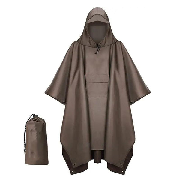 Brown Camping Poncho Raincoat Tarp and Ground Cover