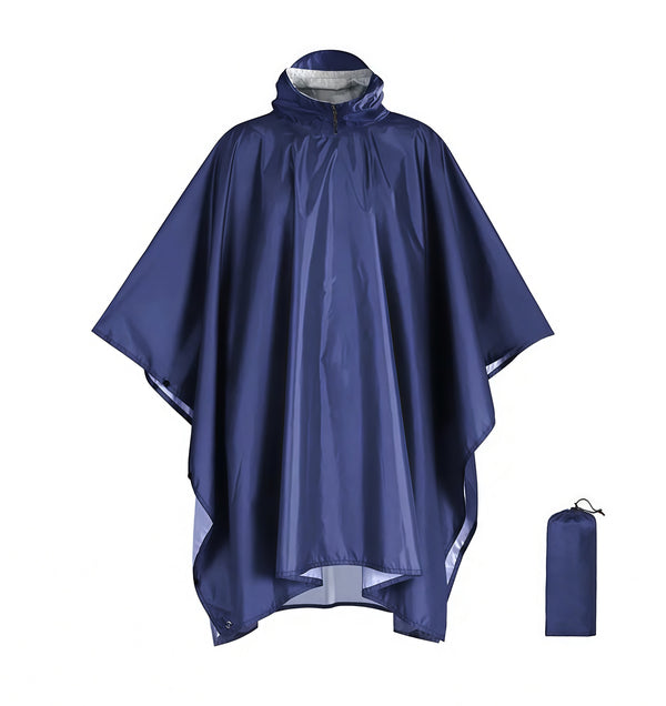 Blue Waterproof Camping Poncho Raincoat Tarp and Ground Cover