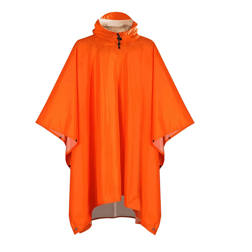 Orange Waterproof Camping Poncho Raincoat Tarp and Ground Cover