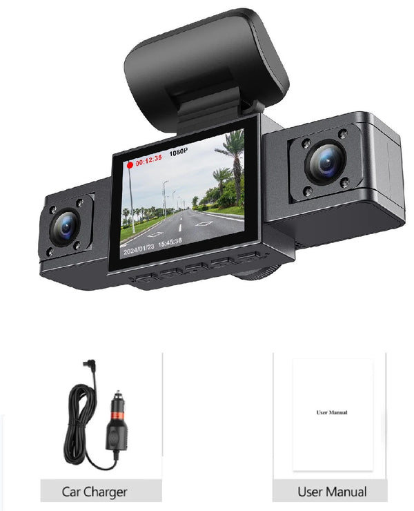 HD Dash Camera with Front Rear and Left Recording