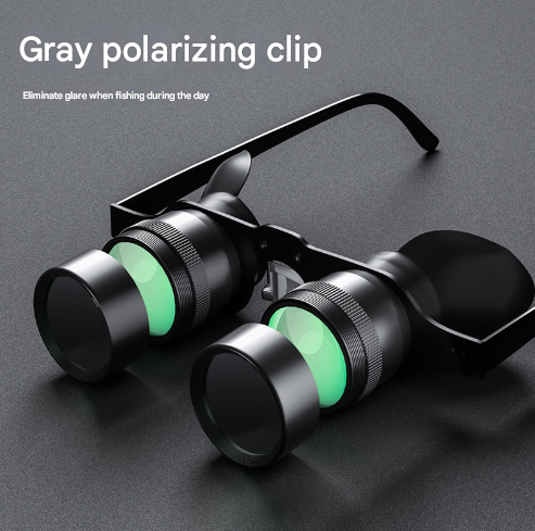 Grey Polarized Fishing Binoculars with HD Zoom Viewing Lens