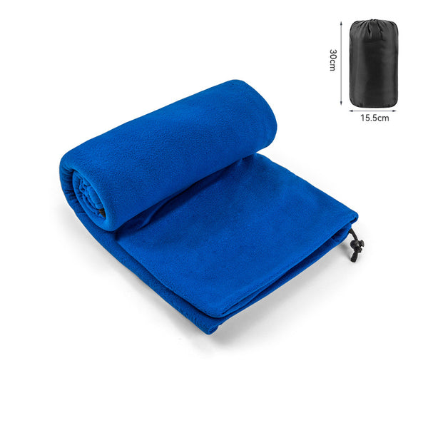Blue Double-Sided Fleece Sleeping Bag Liner for Camping Adventures
