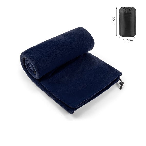 Dark Blue Double-Sided Fleece Sleeping Bag Liner for Camping Travel