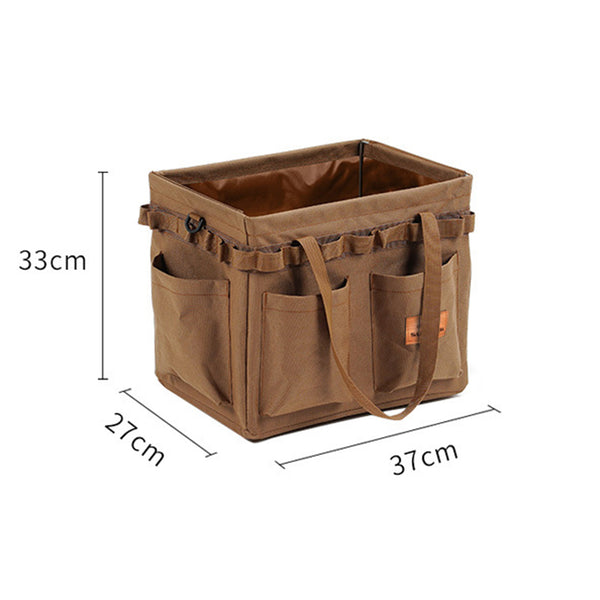 Brown Foldable Oxford Cloth Camping Storage Organizer with Convenient Pockets