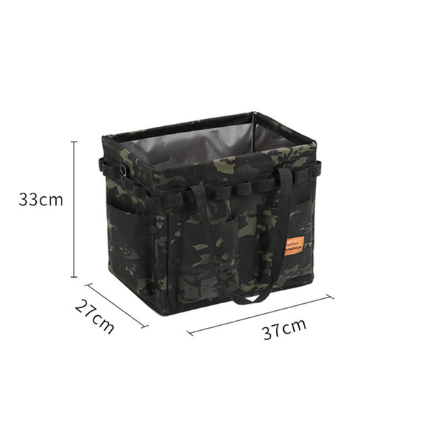 Black Camouflage Foldable Oxford Cloth Camping Storage Organizer with Pockets